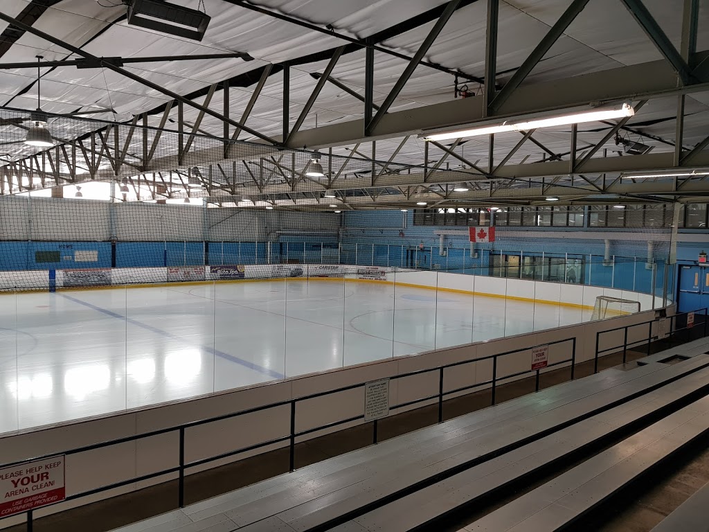 A photo of an indoor ice surface in an arena. 