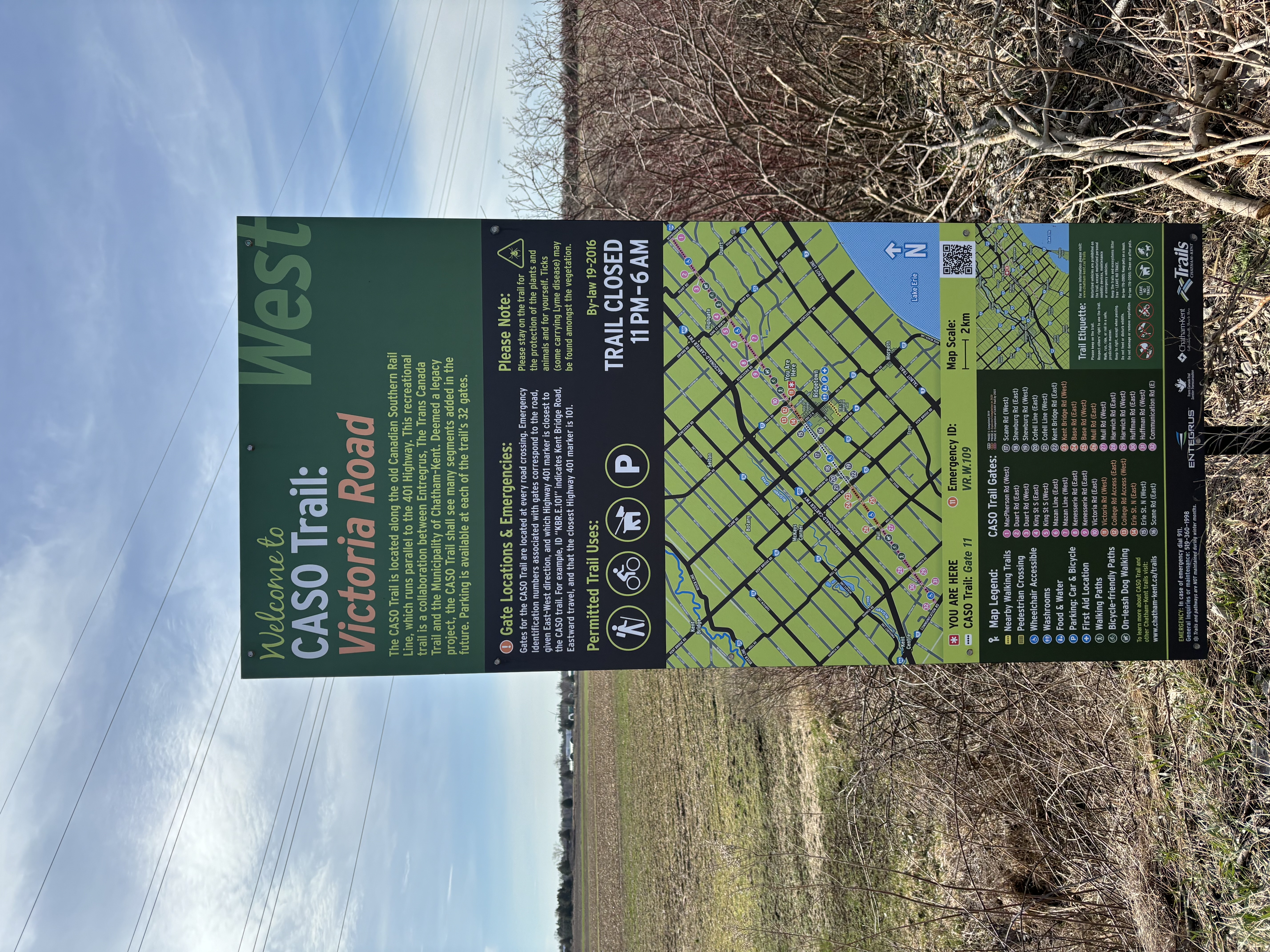 Trail Signage in Chatham-Kent. 