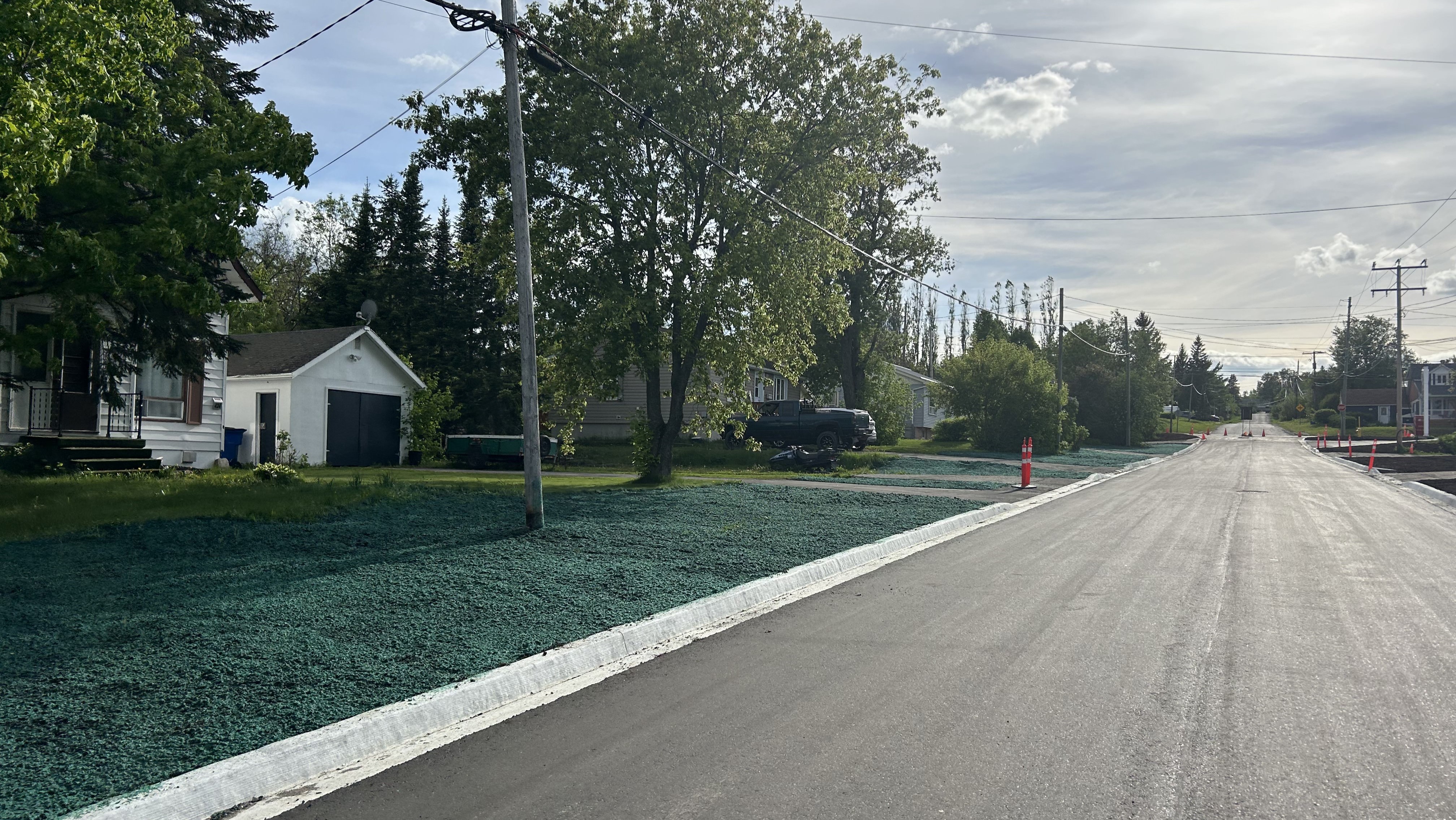 A recently refinished road