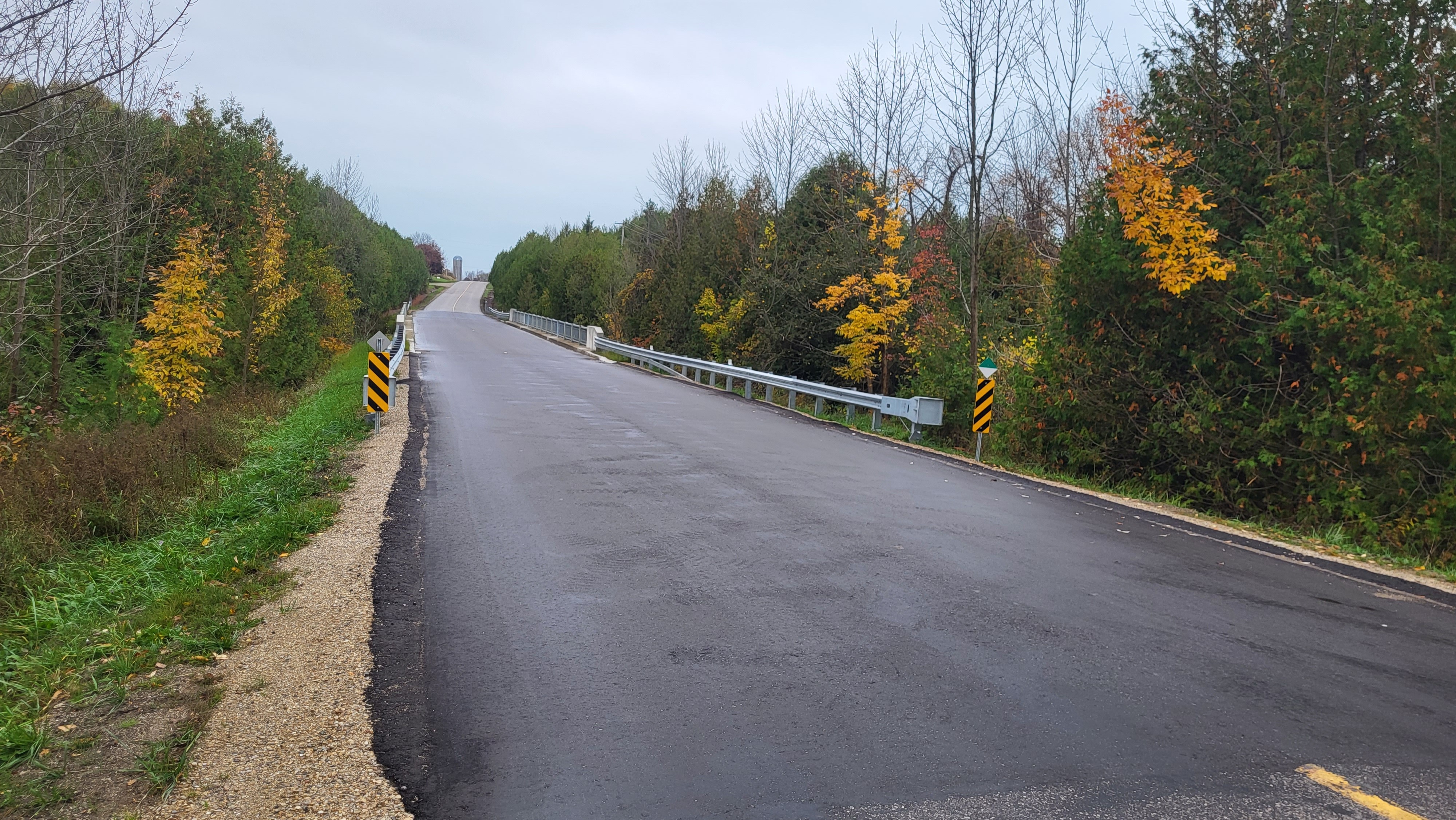 The recently repaved bridge. 