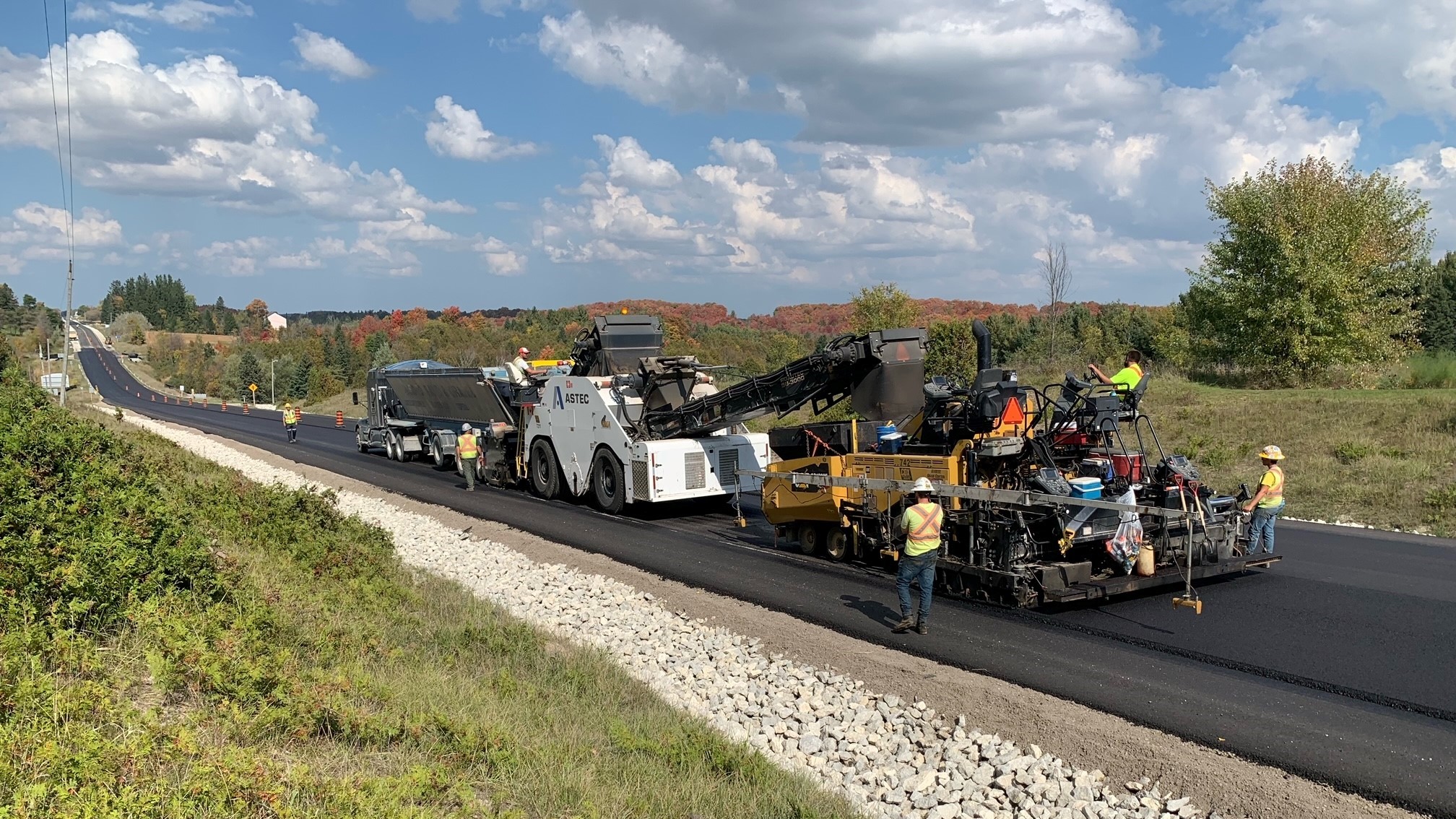 County crews working on road 124