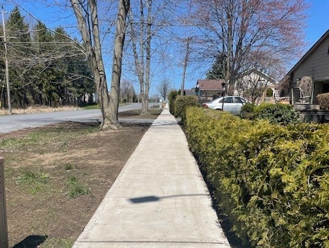 The newly renovated sidewalk