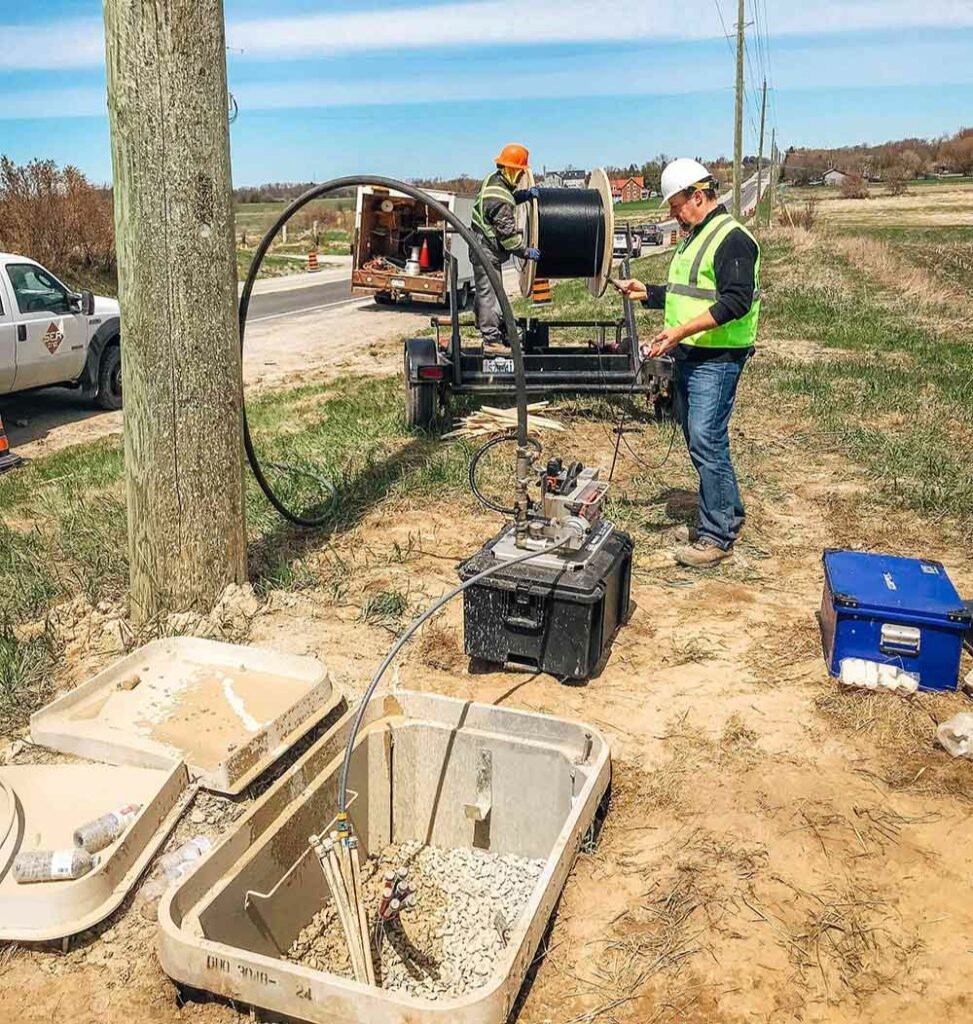 York Region crews installing fibre cables