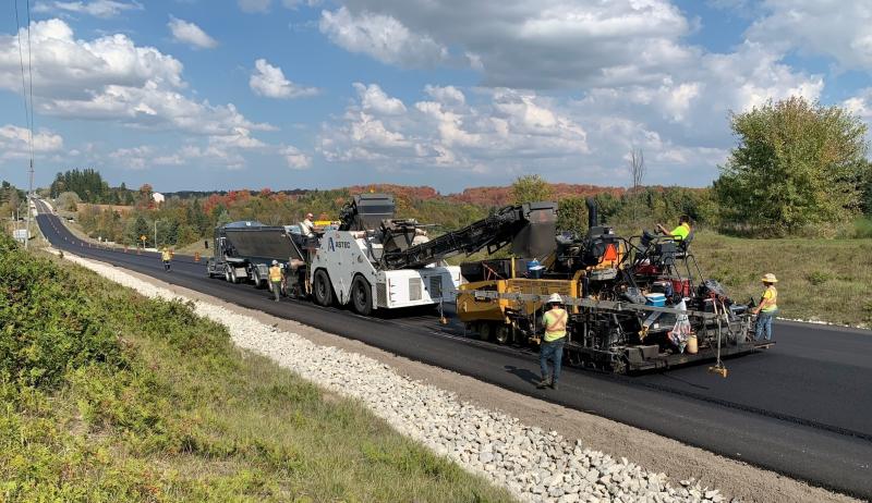 County crews working on road 124