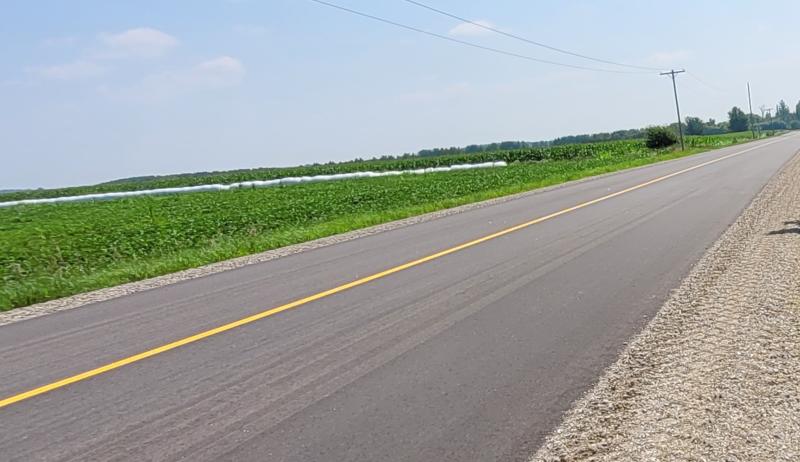 The newly rehabilitated road