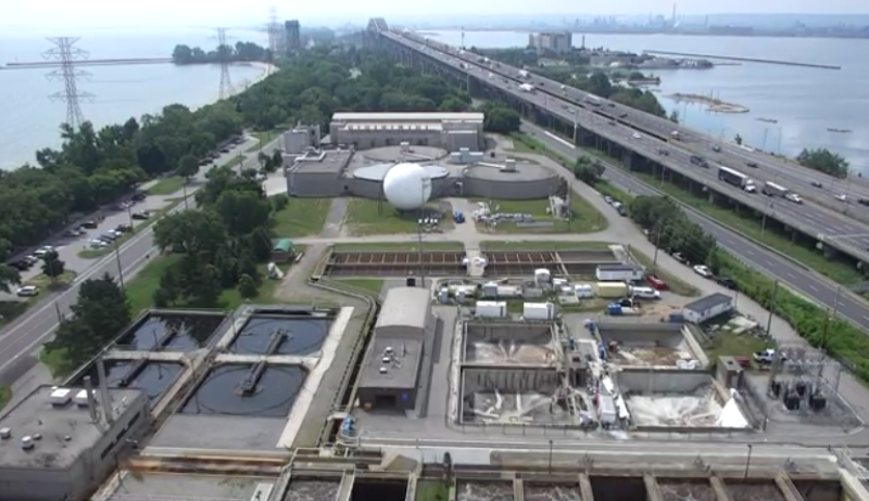 An aerial view of the Skyway Wastewater Treatment Plan