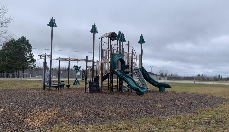 The newly rehabilitated playground, and the surrounding area