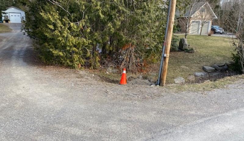 A wide shot of the access point for the water service that was recently upgraded.