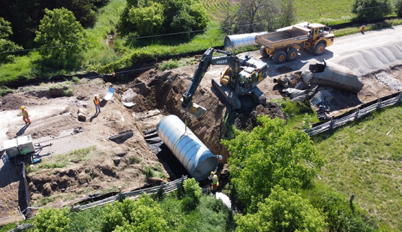 Photo of construction on Township Road 3