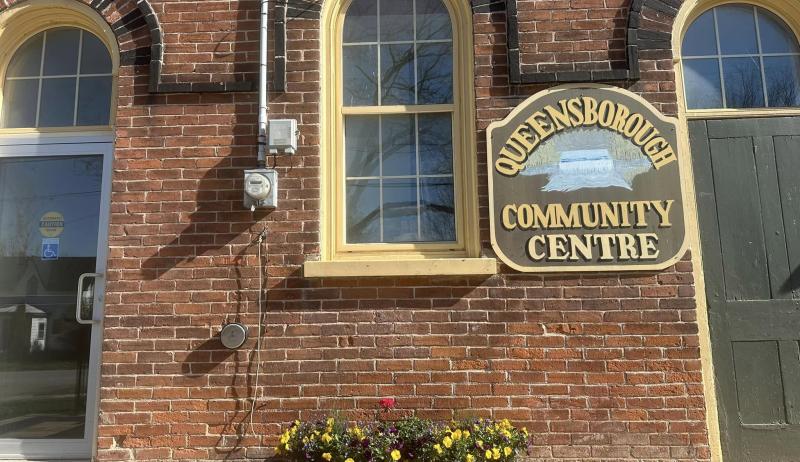 A photo of the exterior of the Queensborough Community Centre. 