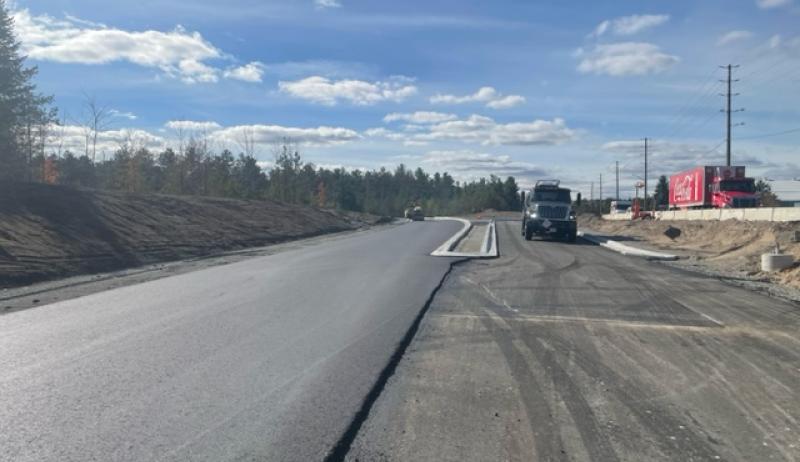 A roundabout being constructed in the town of Essa in Simcoe County. 