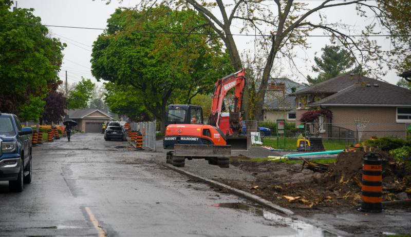 Road work in the City of Belleville.