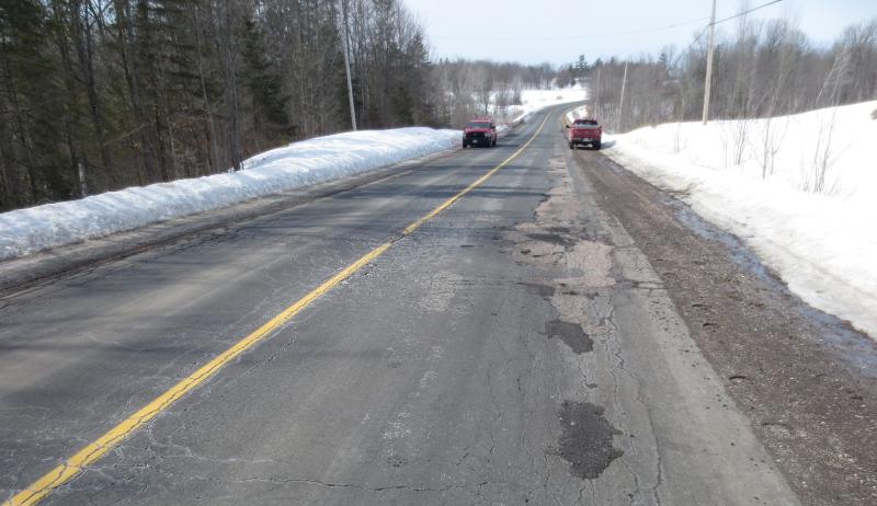 A 'before' photo of River Road in the County of Renfrew